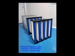 مرشح البنك البلاستيكي الإطار V لترشيح الغرفة النظيفة والأداء في البيئات الصناعية