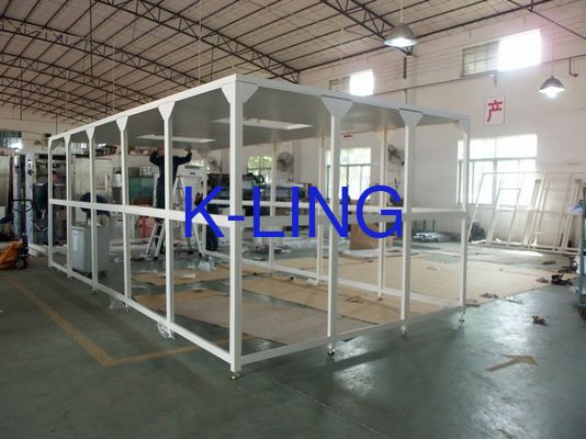غرفة نظيفة ذات حائط ناعم ذو رطوبة عالية مع حائط لفيلم PVC وحجرة تدفق لامينارية ذات حجم مخصص