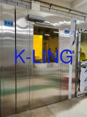 مستوى الحماية IP54 نفق دش الهواء مع نظام إضاءة LED ومرشح HEPA مصفوف