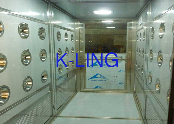 توفير الطاقة 380 فولت نفق دش الهواء مع إضاءة LED ومراقبة PLC مصباح UV