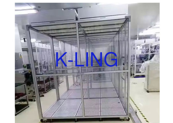 غرفة نظيفة ذات جدار ناعم مخصصة مع تحكم PLC للإضاءة LED وتدفق الهواء القابل للتعديل