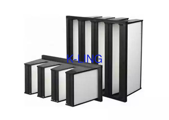 إطار من البلاستيك المضغوط من الألياف الزجاجية V Bank Filter F6 4 Pack لأنظمة تدفق الهواء الكبيرة