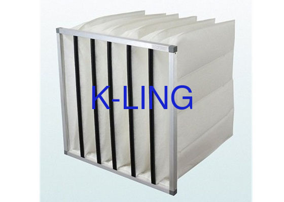 الكفاءة كيس المرشح من الألياف الاصطناعية كيس مرشح الهواء مع إطار سبيكة الألومنيوم