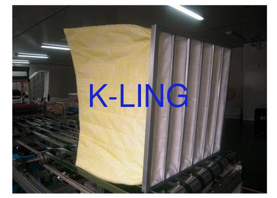 الألياف الاصطناعية 80% الرطوبة مرشح الهواء الجيبية الإطار الصلب المغلف 50Pa الضغط الأولي